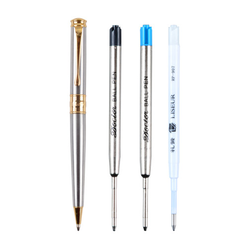 金属圆珠笔芯蓝色黑色英雄