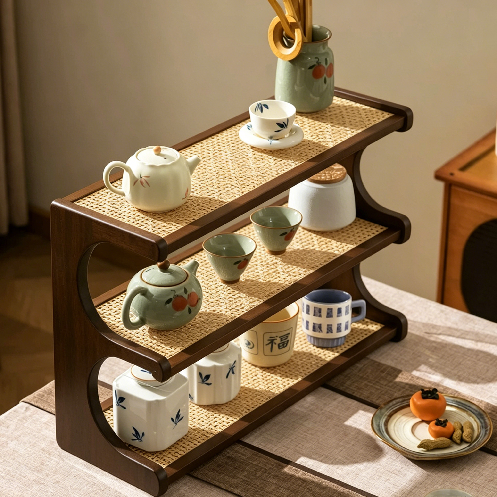 2026新款实木杯架茶杯架美式复古水杯咖啡杯架餐边柜餐桌台面收纳