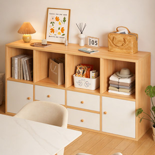 书柜储物柜家用客厅柜子收纳柜简易矮柜子飘窗书架置物架落地一体