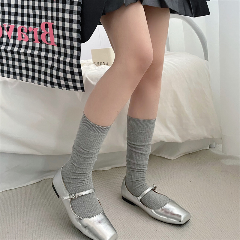 春夏薄款小腿袜女芭蕾风浅灰长筒袜韩系简约慵懒感纯色高筒袜百搭,女士内衣/男士内衣/家居服,长筒袜,淘宝优惠券,粉丝福利购,淘宝优惠卷