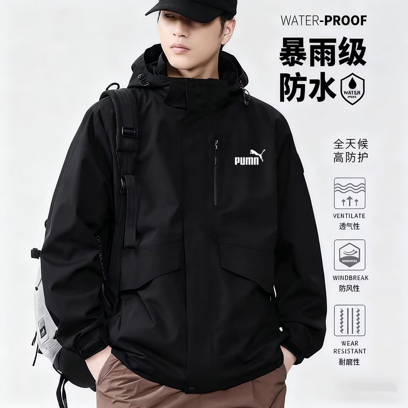 万达撤柜丨冲锋衣男士秋冬季登山户外防水三合一可脱卸帽夹克外套
