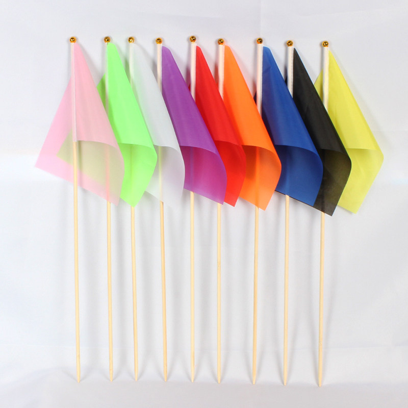 10个竹竿80厘米插地标记旗大号彩旗旗子三角彩旗竹竿80米长工地防水