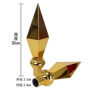 金枪头礼堂旗杆枪头金缨枪头尖头旗杆头铝合金枪头礼堂布置枪头旗帜枪头银色枪头金属枪头旗杆头黄穗枪头
