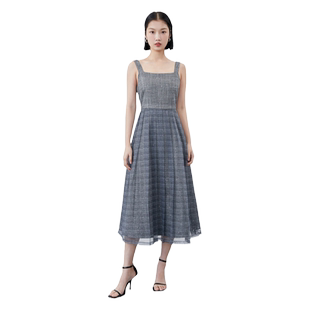 Vero Moda奥莱连衣裙子秋季清仓针织衫优雅网纱裙摆两件套长袖女