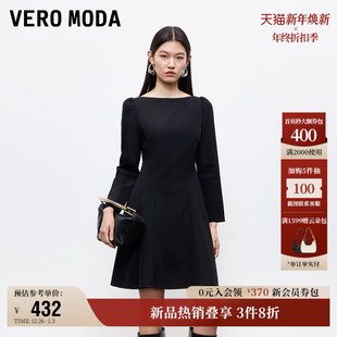 A字收腰小黑裙优雅 泡泡袖 12.3上新Vero Moda连衣裙女2026早春新款