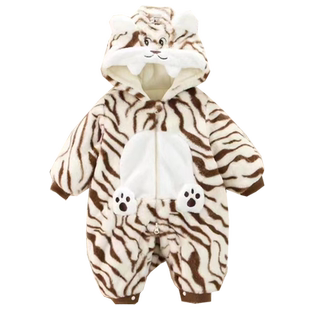 婴儿连体衣冬季加厚棉服宝宝衣服满月可爱老虎冬可爱超萌外出抱衣