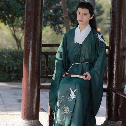 원래 HANFU 학생 남성과 여성의 일일 명나라 도교 가운 봄 여름 가을 바람 슈퍼 요정 넓은 소매 자수 개선 고대 의상