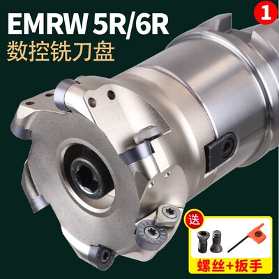 数控铣刀盘加硬RPMT1204刀片白色加工中心R6圆鼻面铣刀头EMRW 6