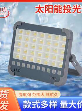 LED太阳能投光灯D45便携式应急充电灯 夜市地摊照明灯户外露营灯