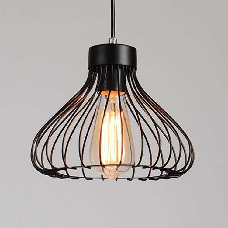 铁艺小铁笼loft工业吊灯 美式乡村酒吧台复古客厅咖啡厅灯