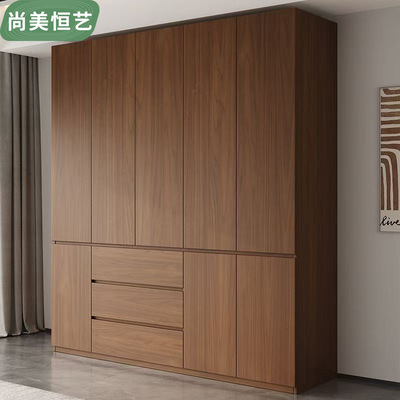 一门到顶衣柜家用卧室级实木储物柜现代简约小户型儿童大衣橱