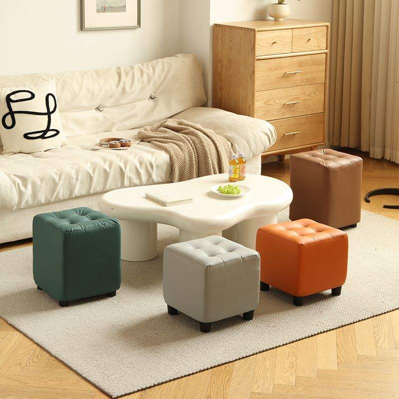 凳子家用结实换鞋创意板凳坐墩客厅轻奢矮凳实木方凳门口茶几沙发