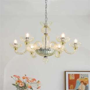 法式穆拉诺玻璃吊灯现代意式轻奢设计师创意客厅卧室餐厅枝形灯具