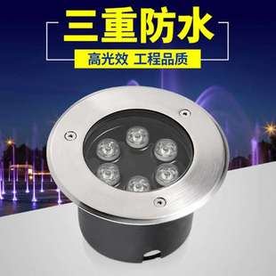 LED地埋灯嵌入式圆形户外防水景观草坪射灯室外埋地灯庭院外墙灯