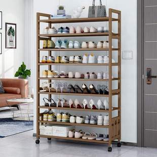 可移动鞋架带轮子鞋架子家用门口鞋柜带轮子可移动带轮鞋架省空间