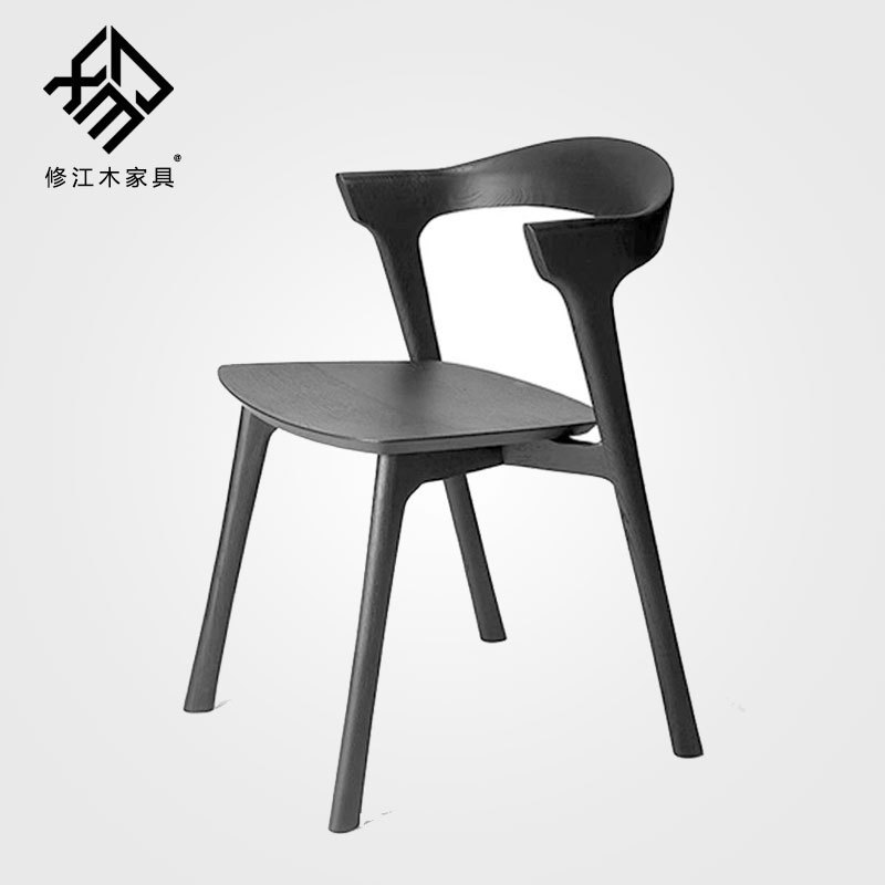 北欧简约实木餐桌椅家用靠背餐椅饭桌扶手椅设计师白蜡木椅子凳子