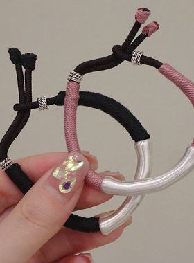 手链情侣手链编织绳款黑绳足银