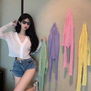 sunscreen clothing fit cardigan slim neck Summer women