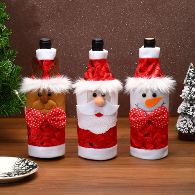 Christmas decoratio wine bottle set hotel dining table skirt