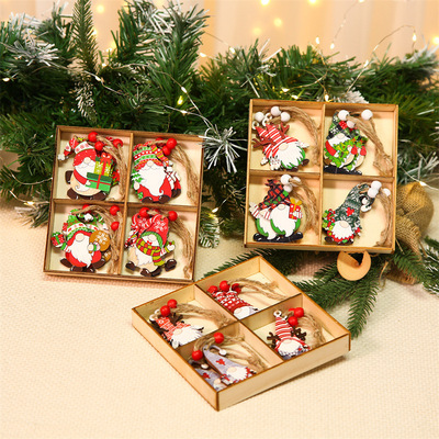 Christmas Wooden  Couple's Pendant Christmas Tree Ornament