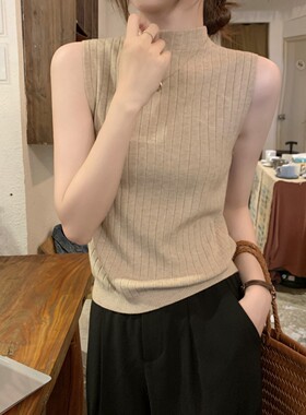 Summer Knitted Strap Small Vest, Women's Sleeves Bottom top