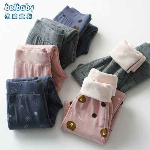 Детские демисезонные удерживающие тепло утепленные штаны, леггинсы для мальчиков, высокая талия