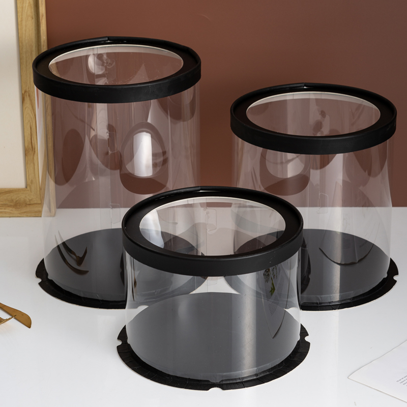 开窗圆形4寸单层加高透明包装盒