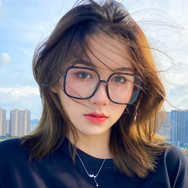 大黑框眼镜女显瘦网红素颜韩版复古方框潮圆脸近视有度数眼睛架