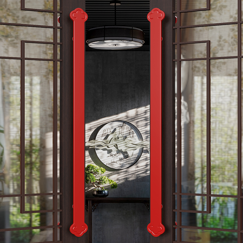 实心仿古如意大门拉手中式玻璃门拉手古铜木门把手酒店会所大拉手