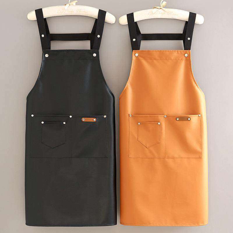 PU围裙厨房印字LOGO防水防油简约高档洋气做饭围腰工作服男双肩带,家庭/个人清洁工具,围裙套装,淘宝优惠券,粉丝福利购,淘宝优惠卷