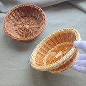 手工仿藤编织筐水果筐盛馒头烧饼筐糖果零食篮面包藤筐厨房收纳筐
