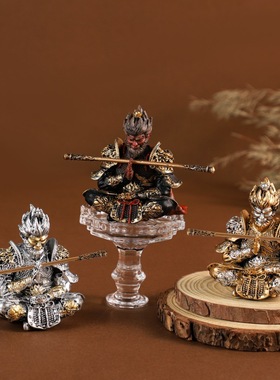 国潮黑神话悟空手办仿青砂石小摆件创意客厅茶桌装饰茶宠摆件