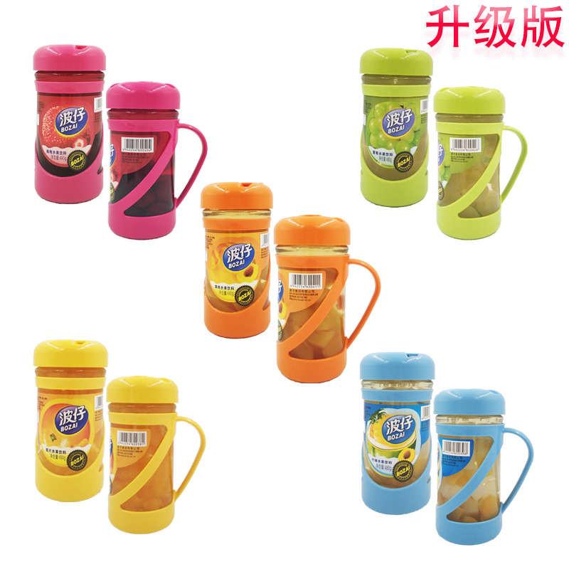 网红玻璃瓶水杯水果480g黄桃枇杷