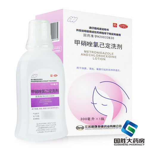[伊人]甲硝唑氯己定洗剂0.02%0.12%*300ml*1瓶/盒滴虫霉菌阴道炎