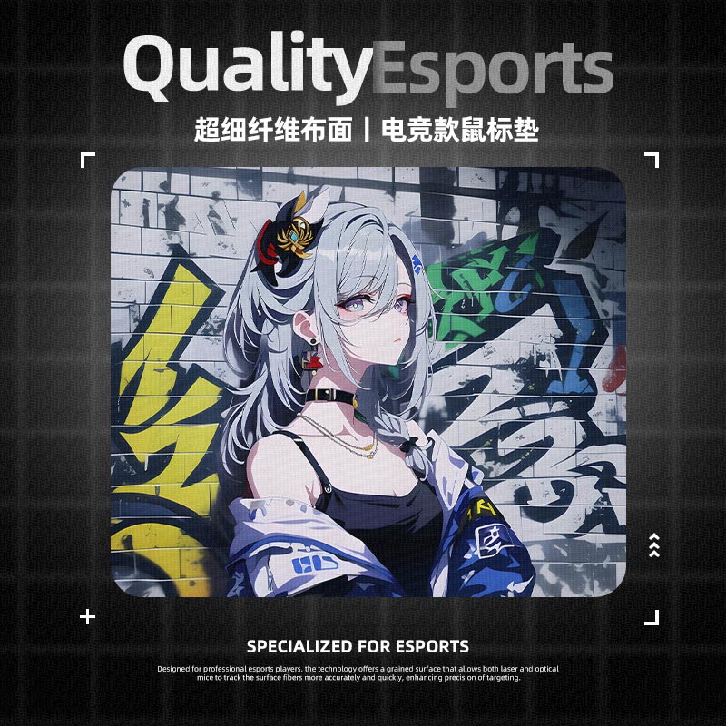 原神芙宁娜鼠标垫电竞fps游戏专用电脑桌垫子大小号申鹤二次元女
