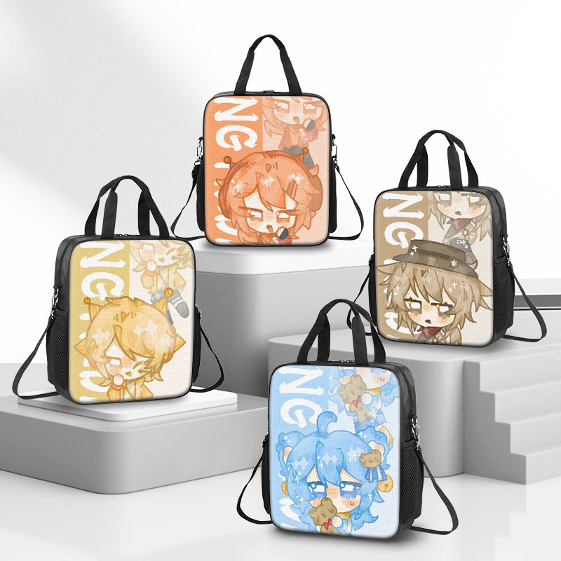 sprunki节奏盒子补习袋男孩手提袋女小学生作业拎书袋儿童学习补课包美术袋初中生帆布包轻便手提包斜跨防水