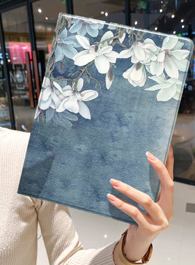 艺术兰花ipad10保护套pro2024款11寸5苹果air7平板mini6壳4迷你3适用2三折2020带笔槽8第9代2021男生2018女生