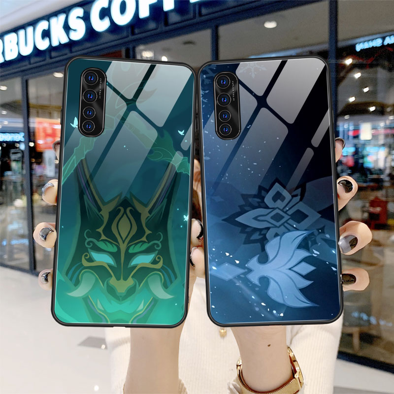 适用原神opporeno3pro手机壳reno3钟离二次元renoace胡桃可莉魈ace2枫