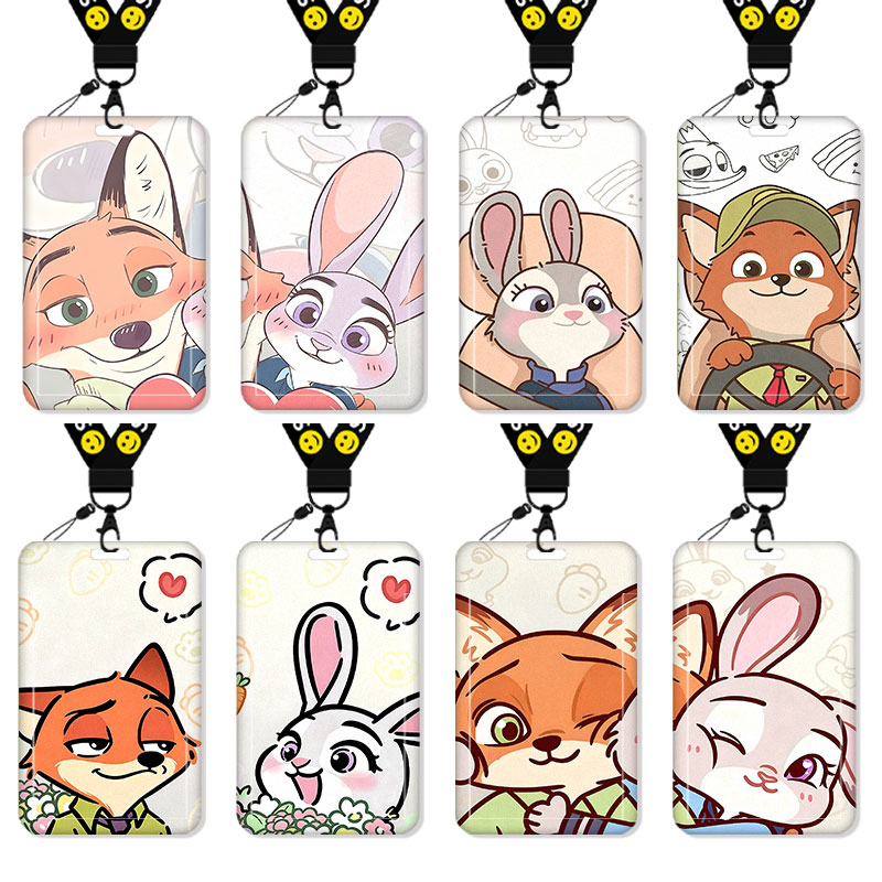 朱迪尼克可爱卡通卡套高颜值饭卡校园卡保护套公交卡学生水卡证件小卡片套工作证工牌证件套校牌挂绳二次元风