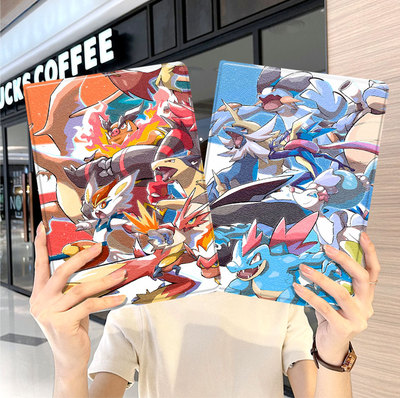 宝可梦ipad10保护套pro2024款11寸5苹果air6平板mini7壳4迷你3适用2三折1带笔槽2018九8第9代2020神奇宝贝八