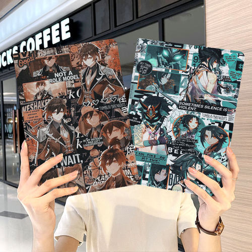 蚕丝纹皮套+硅胶软壳 人气彩绘