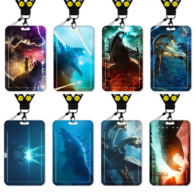 哥斯拉怪兽卡套饭卡校园卡公交卡学生水卡证件工作证工牌证件套校牌钥匙扣带挂绳挂脖工作牌工卡胸牌男生动画