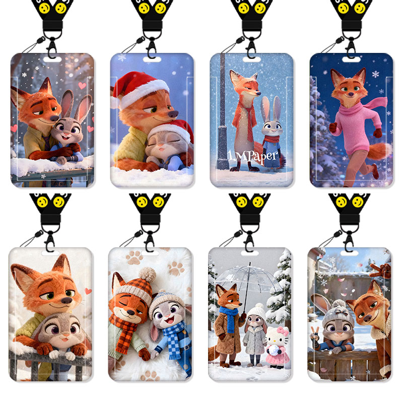 疯狂动物城冬日卡套高颜值饭卡校园卡保护套公交卡学生水卡证件小卡片套工作证工牌证件套校牌朱迪尼克二次元