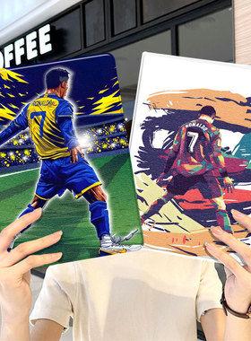 c罗2020款ipad9保护套pro2022苹果mini6外套ipod8迷你4壳air5适用2平板3带笔槽十6第10代ioad三折2018九足球