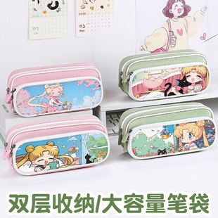 美少女战士卡通笔袋高颜值ins风文具袋女生2026新款超火文具盒初中生女孩款笔盒小学生铅笔盒网红爆款可爱风