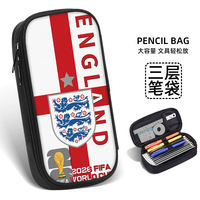 World Cup football pen case, primary school pencil box 2026 New Super popular stationery bag, junior high school student pen case, student stationery box, children's Internet celebrity bestseller, boys and girls, boys Argentina Messi team logo thumbnail 8