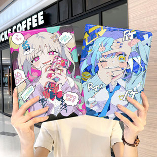 动漫二次元ipad10保护套pro2024款11寸5苹果air6平板mini7壳4迷你3适用2三折1带笔槽2018九8第9代2020少女生