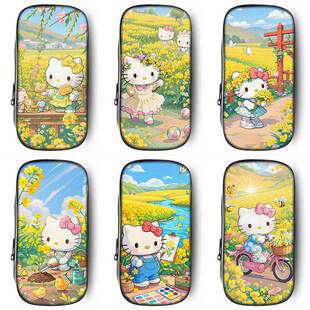 唯美花海hellokitty猫笔袋高颜值ins风小学生铅笔盒2026新款超火文具袋初中生笔盒学生文具盒儿童一年级女孩