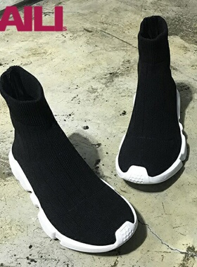 2024年新款皇家百丽诗风官方旗舰店女鞋弹力袜靴平底针织袜子鞋