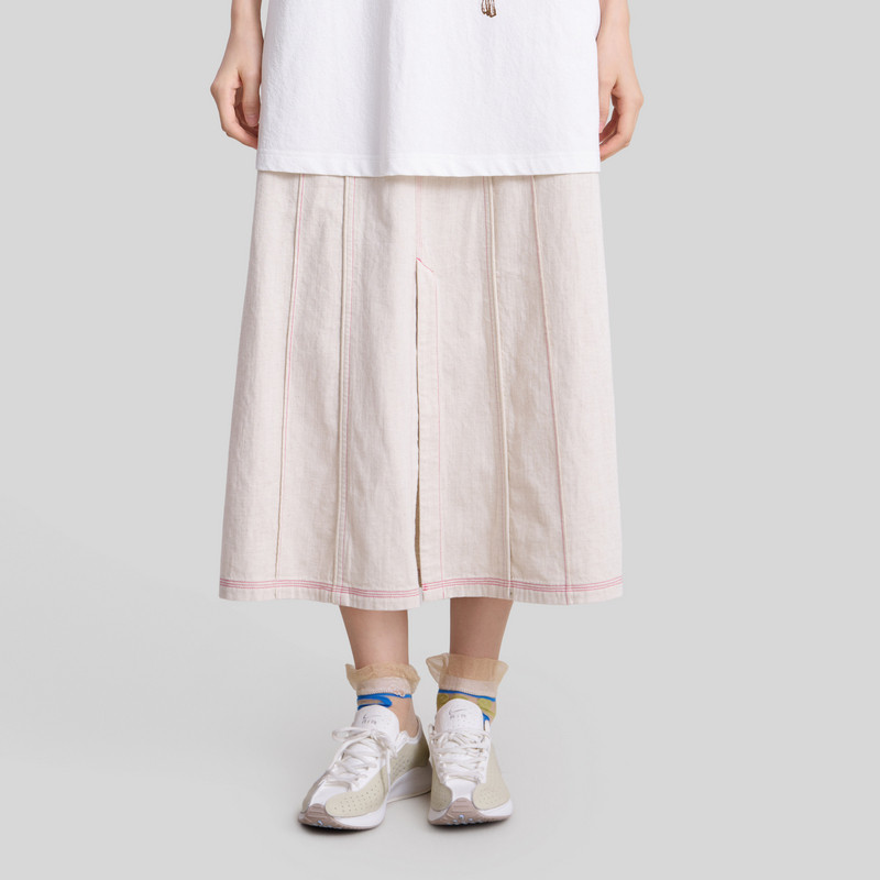 MOVEUP幻走2026春季新款.FUN系列后腰松紧口袋织唛开衩过膝半身裙,女装/女士精品,半身裙,淘宝优惠券,粉丝福利购,淘宝优惠卷